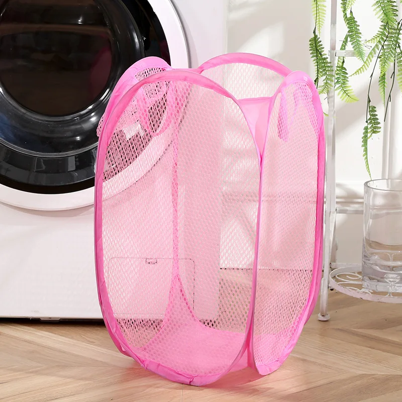 Mesh Foldable Dirty Clothes Basket, Monochrome Minimalist Dirty Clothes Basket, Household Bathroom Laundry Basket