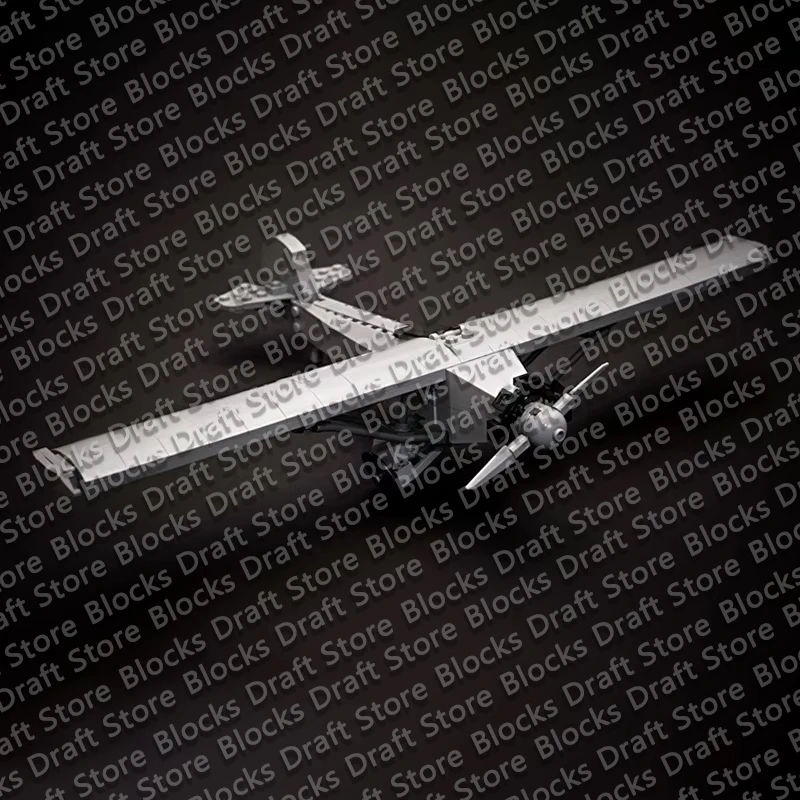 A01 Propeller Light Aircraft Model MOC Building Bricks War Equipment Modular Technology Gifts Holiday Assemble  Toy Suit QWERT