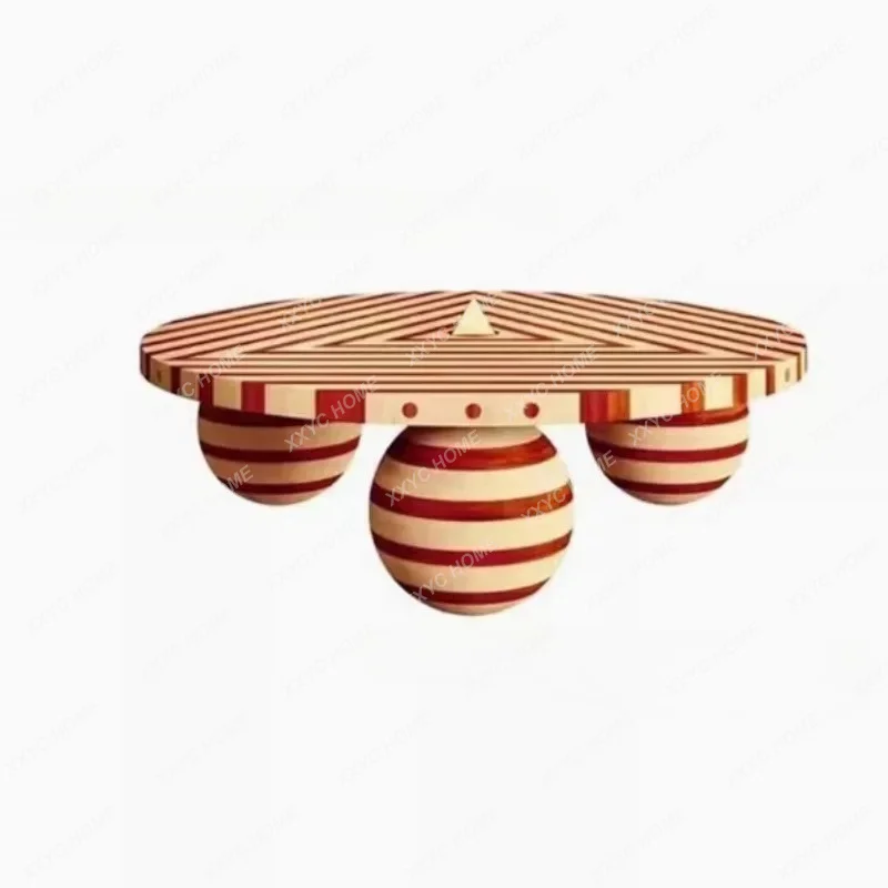 black and white color matching coffee table zebra striped round coffee table light luxury modern creative