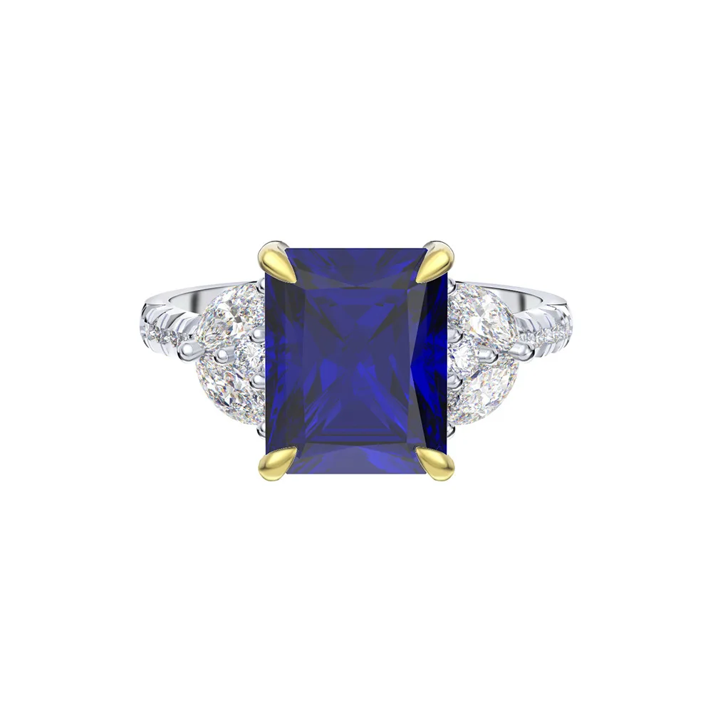 

S925 Sterling Silver Ring for Women, Luxury High-Grade Super Sparkling 5A Zircon Ring, Tanzanite Ring, Jewelry Gift