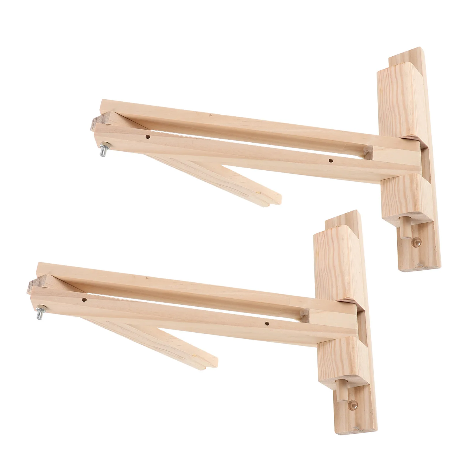 2Pcs Adjustable Folding Wall Mount Wood Shelf Brackets Lamp Support for Bedroom Study Reading Light Space Saving Wall Sconce