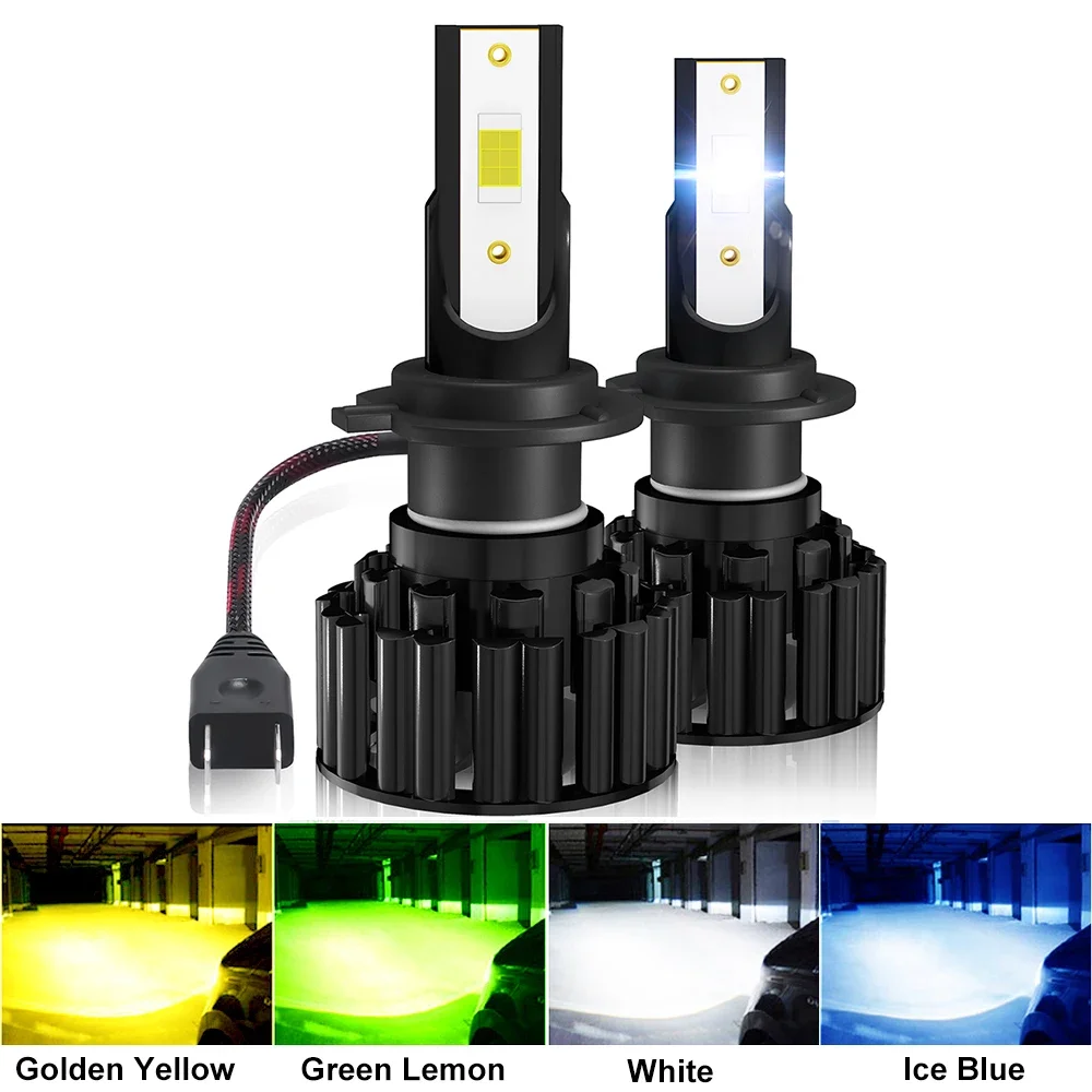 

2pcs H7 LED Car Headlight 20000LM 3570 CSP H4 6000K HB3 HB4 9005 9006 H8 H11 Bulb Led Mini Auto Headlamp White Blue Yellow Green