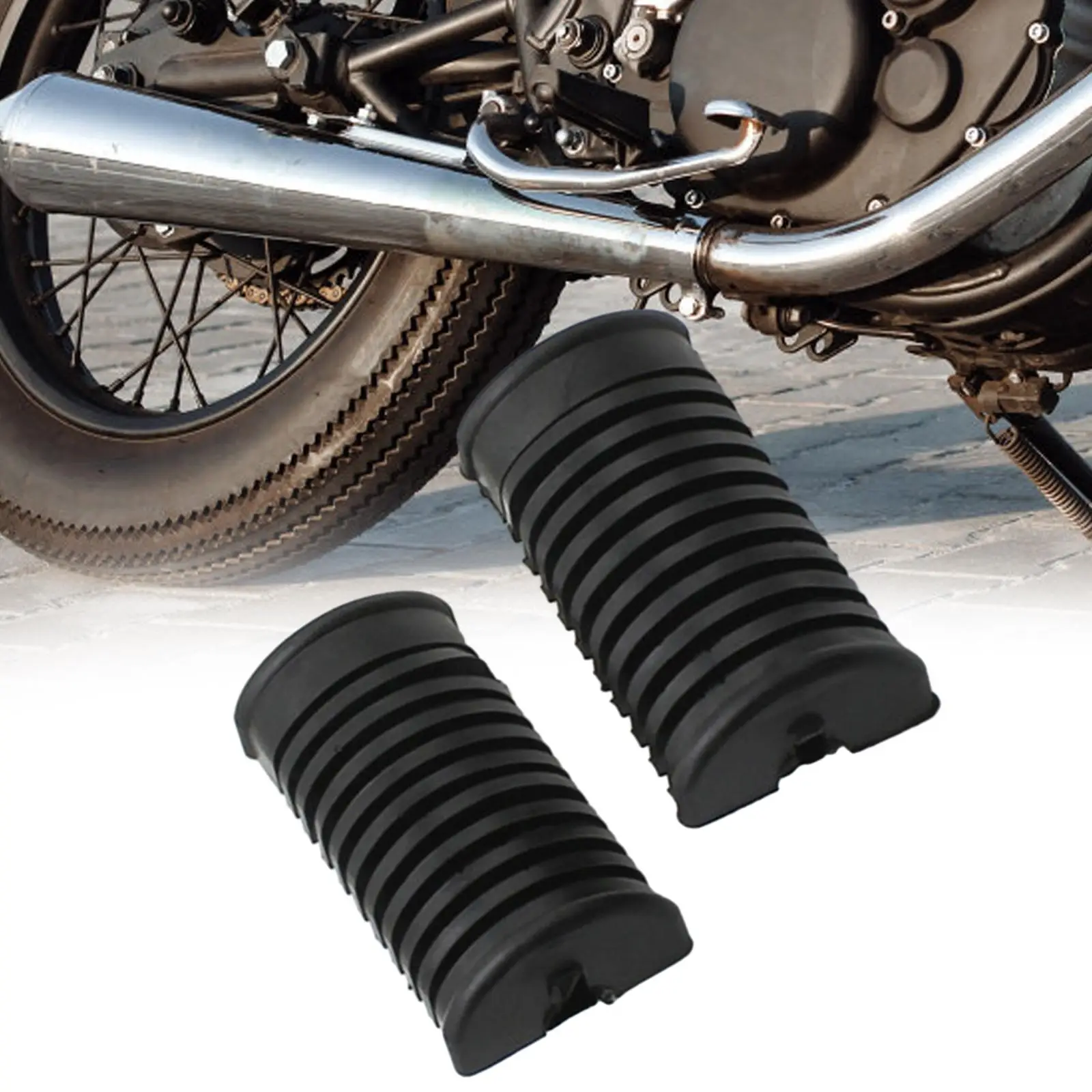 2 Pieces Motorcycle Rubber Footrest Coves Footpeg Covers for Jd100 110