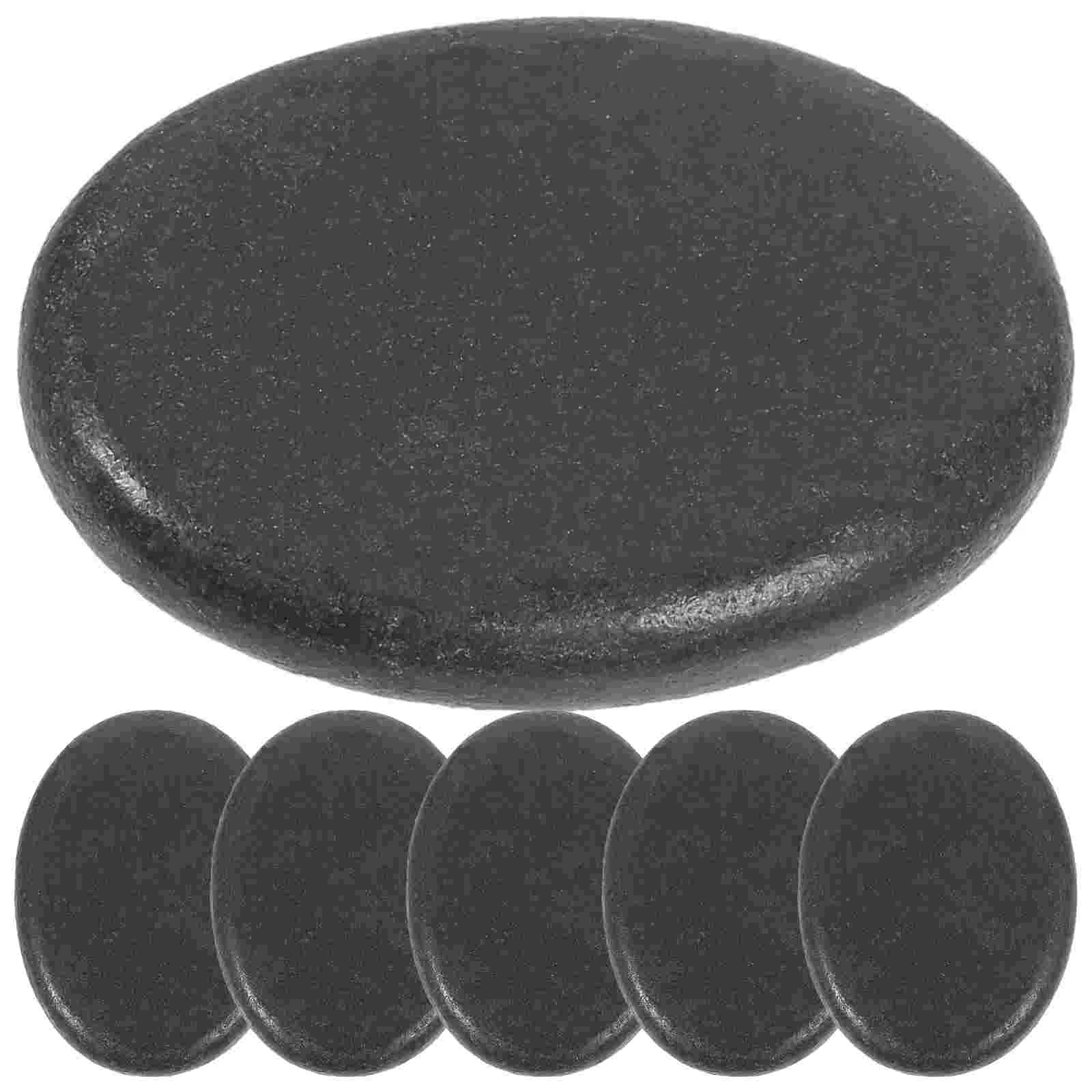 3 Pcs Face Massage Tool Gems Black Stone Heater Energy Stones for Spa Masonry Rocks