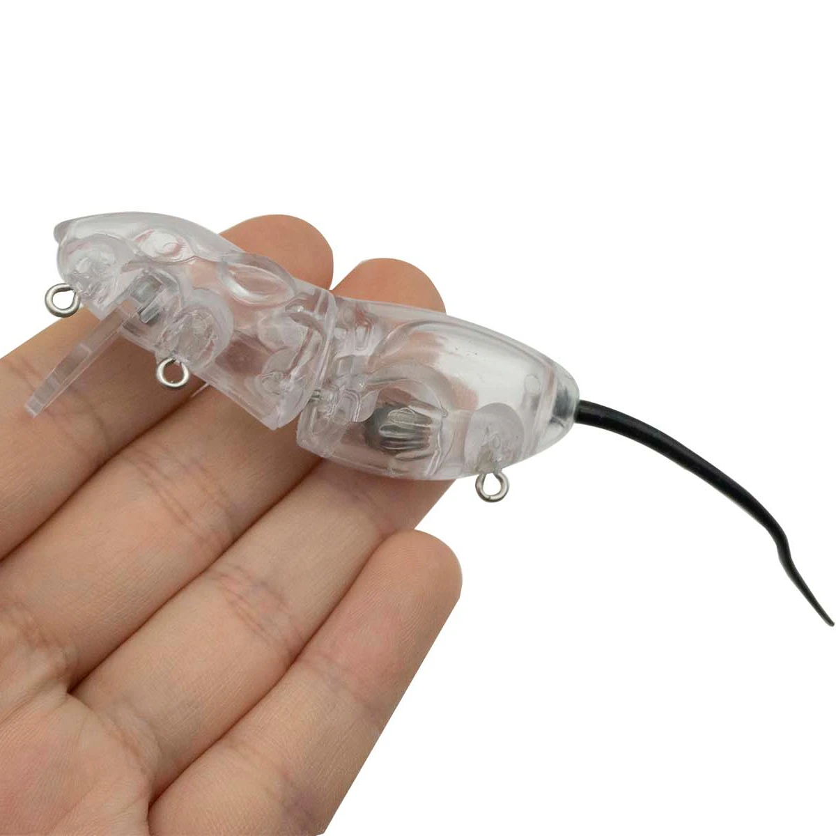 5pcs 2 Segments Artificial Fishing Lure Unpainted Plastic Mouse Rat Lure 65mm 8.6g Crankbait Blank Lure 8373