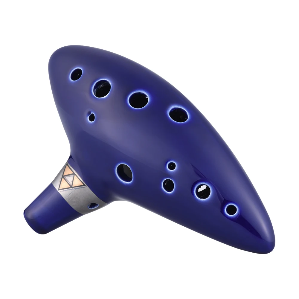 12 Hole Ocarina Ceramic Alto C Vessel Flute Wind Musical Instrument with Song Book Neck String Neck Cord and Music Score