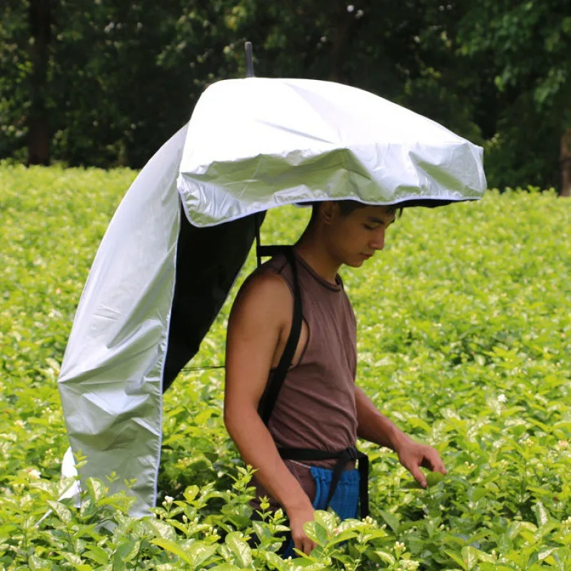 Lightweight and back-mounted sunscreen fishing umbrella tea-picking parasol