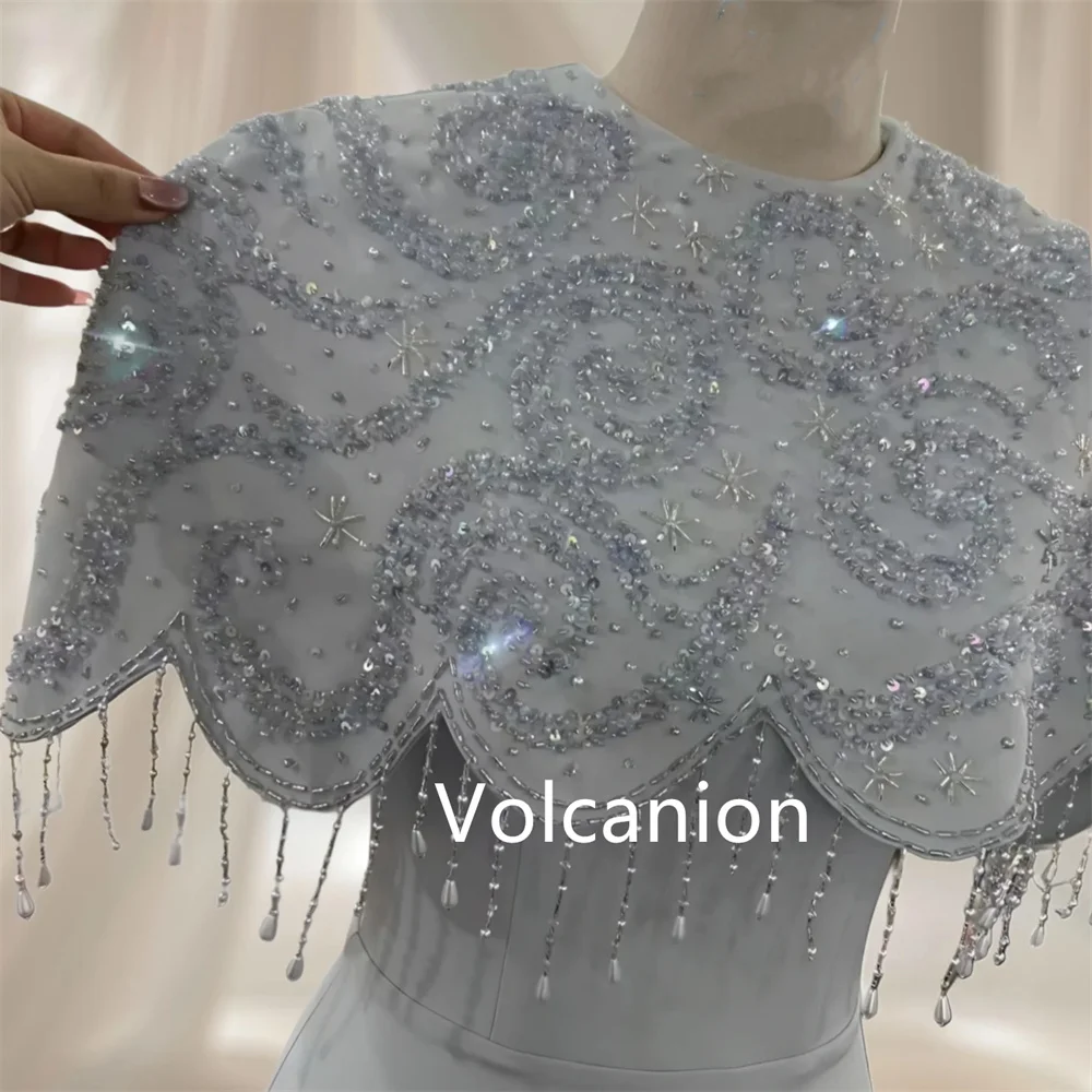 

Customized Fashion Jersey Pleat Sequined A-line O-Neck Long Bespoke Occasion Celebrity Dresses High Quality