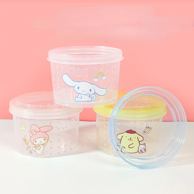 

3Pcs Sanrio Food Fresh-Keeping Lunch Box Stackable Cinnamoroll My Melody Pompom Purin Children Student Fruit Preservation Box