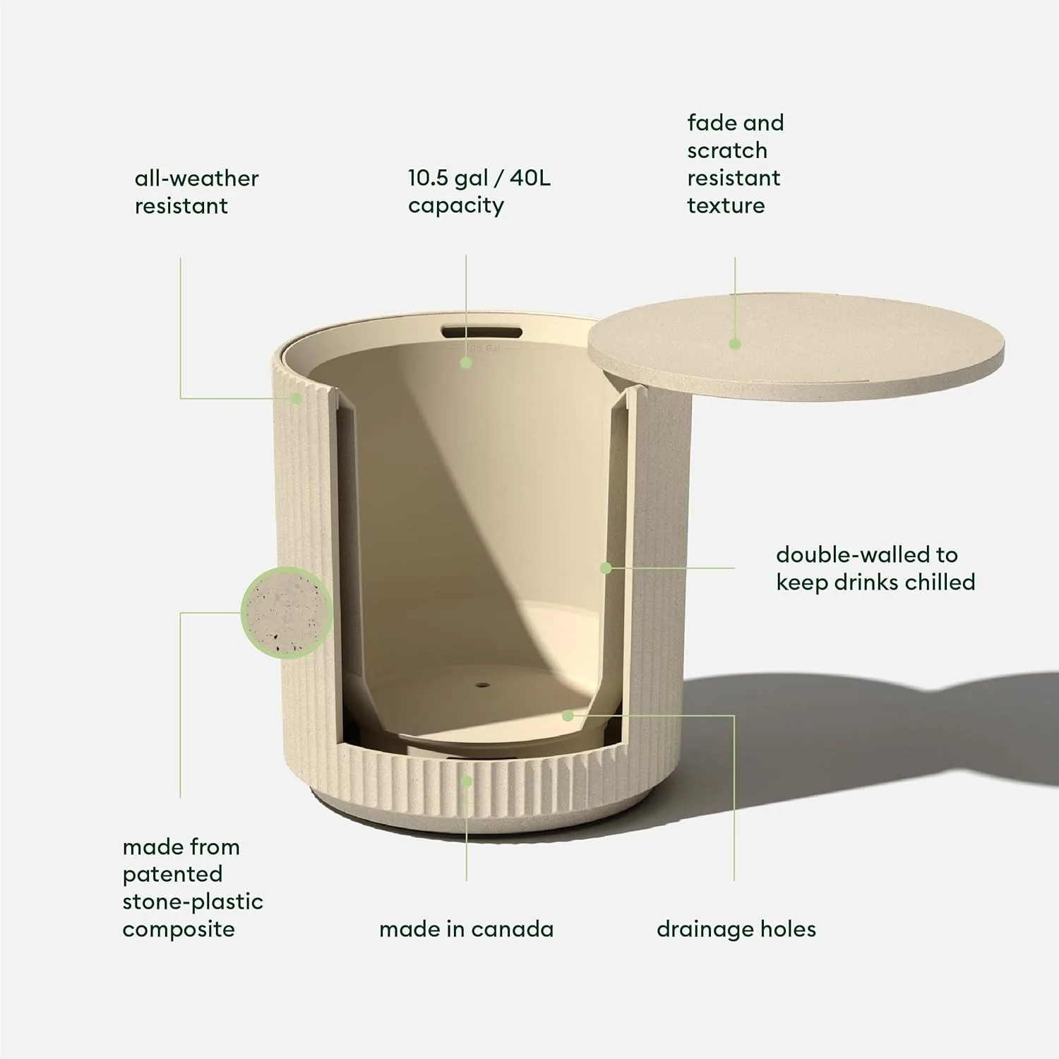 Tavolino da esterno più fresco-2 in 1-progettato per l'uso come tavolo, tavolo da Patio, decorazioni per Patio all'aperto e Bar all'aperto