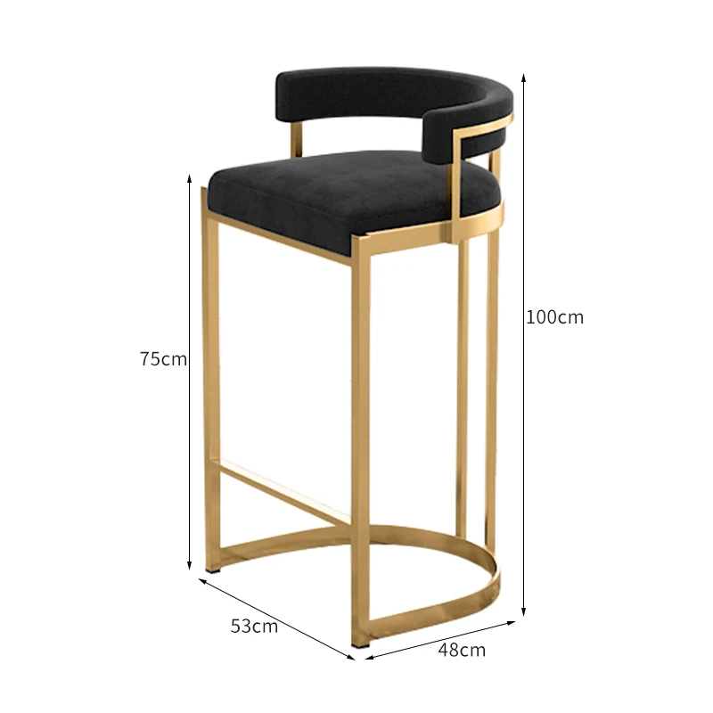 Luxury High Chairs Kitchen Bar Counter Stool Nordic Metal Retro Chair Office Lazy Sofa Bedroom Meubles De Salon Furniture