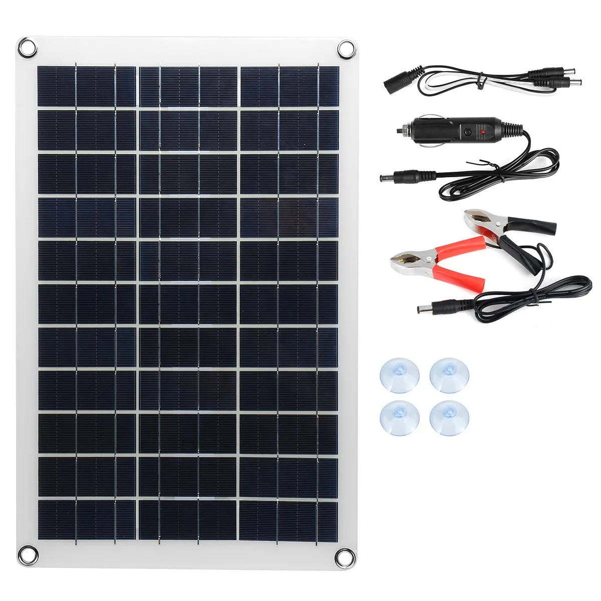 Waterproof Solar Panel Kit 50W 12V Portable Solar Charger for Outdoor Battery Powered for Cars Motorcycles and Camping