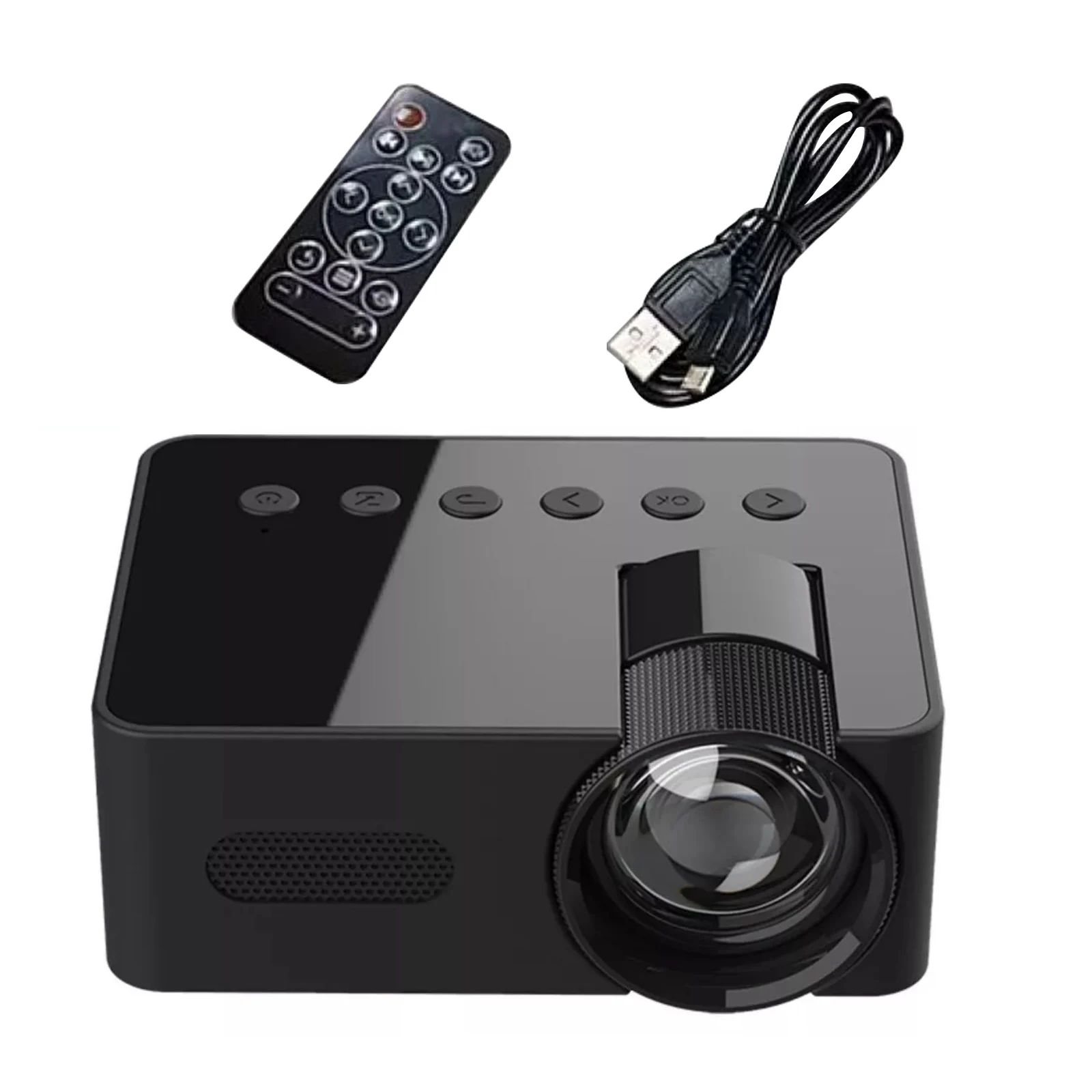 1Pc Mini Projector HD 1080P Portable Outdoor Camping Projector Smartphone Wireless Mirroring Supported Home Theater