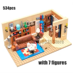 534pcs MOC BigBang Theory American TV Drama Friends Living Room Model Building Blocks Kids Toys Gift