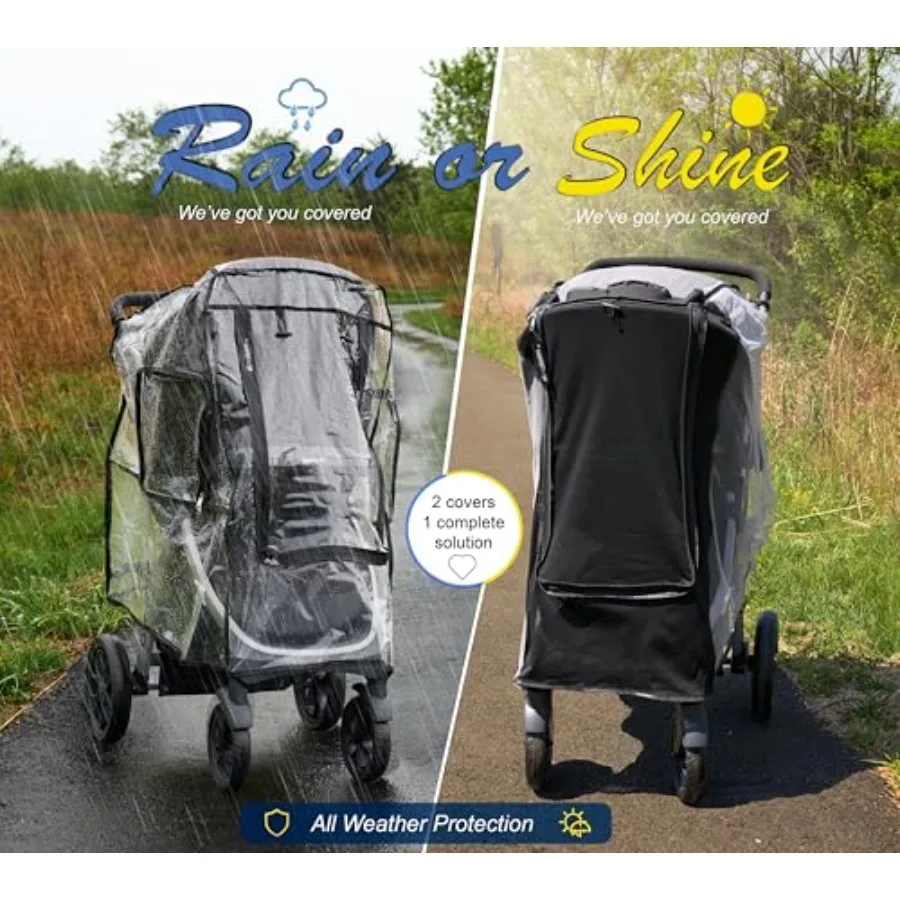 Large Stroller Sunshade and Rain Cover-Protect Your Baby Stroller from Sun, Rain, Wind, Dust-Built in Mosquito Netting-Universa