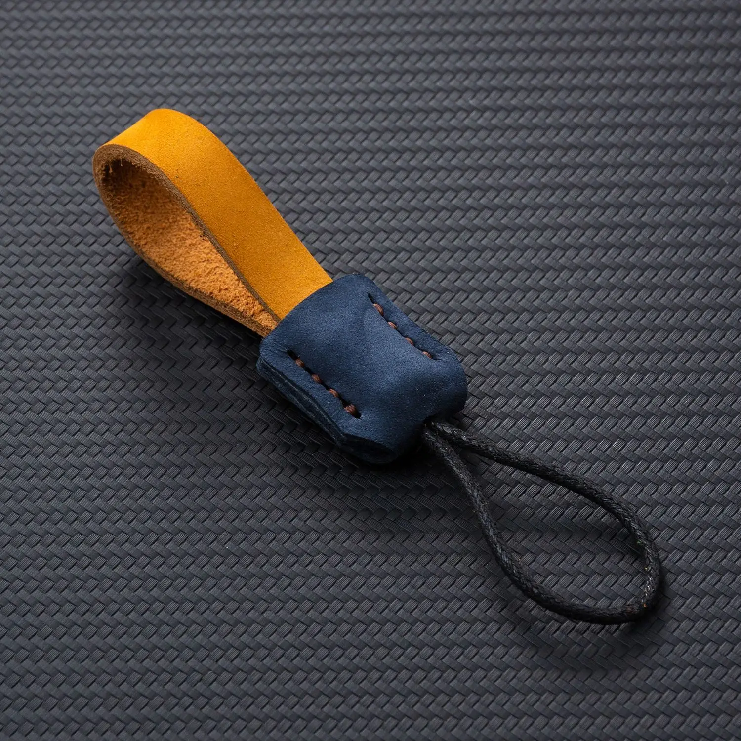 Genuine leather hand rope keychain, minimalist car key ring couple bag charm premium bag accessory soft luxury gift.