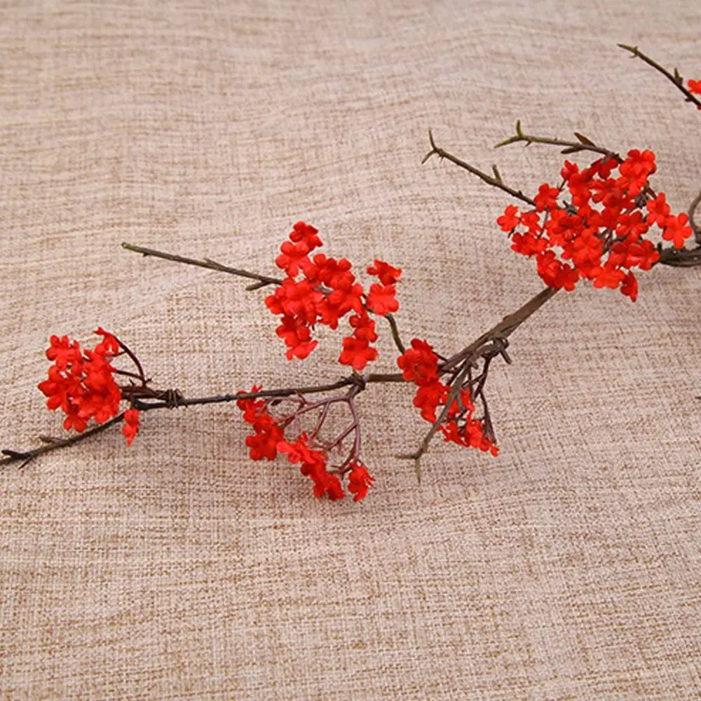 فروع أزهار الكرز الاصطناعية ذات اللمس الحقيقي، محاكاة أنيقة واقعية، فروع ساكورا المصنوعة يدويًا من البلاستيك المزيف