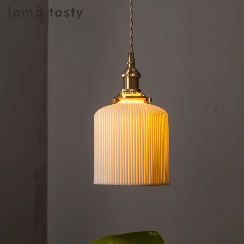 

Japanese retro ceramic pendant light Nordic restaurant Zen tea room bar counter bedroom bedside pendant light
