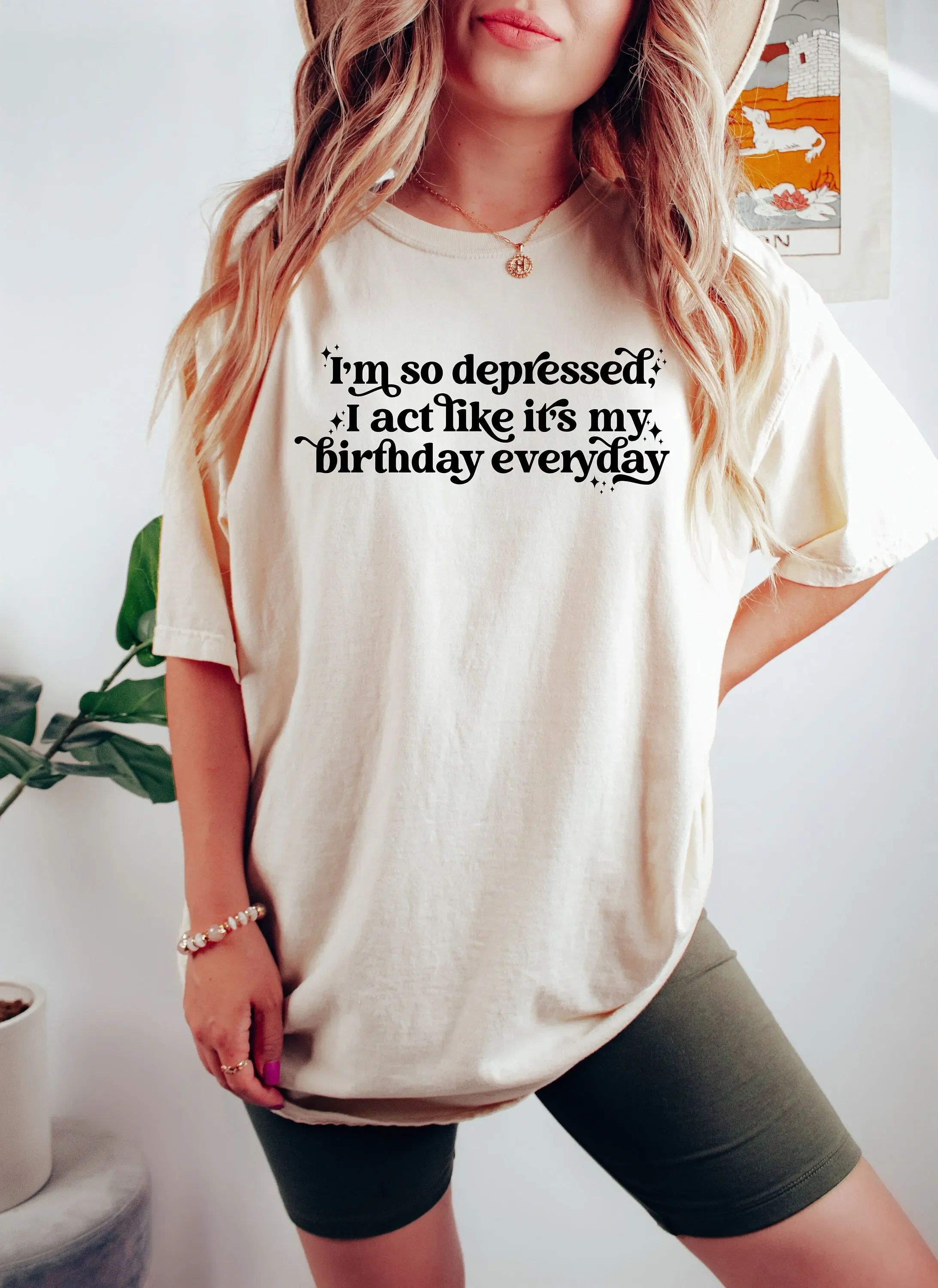 T-shirt « Je suis tellement déprimé, agis comme si c'était mon anniversaire tous les jours » avec paroles de chanson TS 2024, santé mentale, cœur brisé
