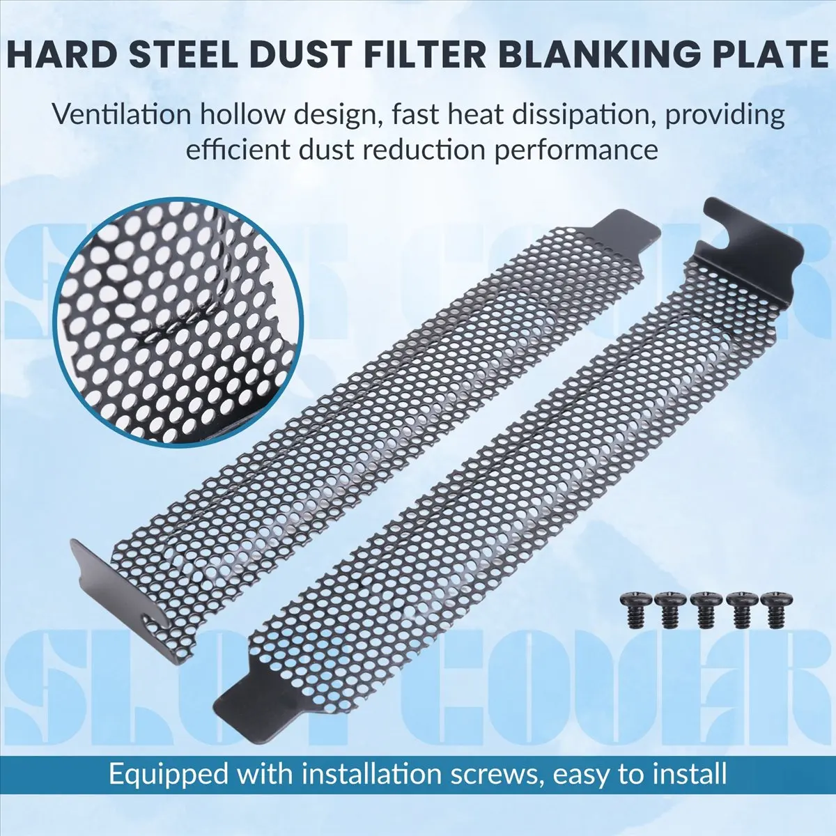 @@HUND-20 Pieces PCI Slot Cover Hard Steel Dust Filter Blanking Plate, Vented Slot Covers for Computer Cases with 20 Screws