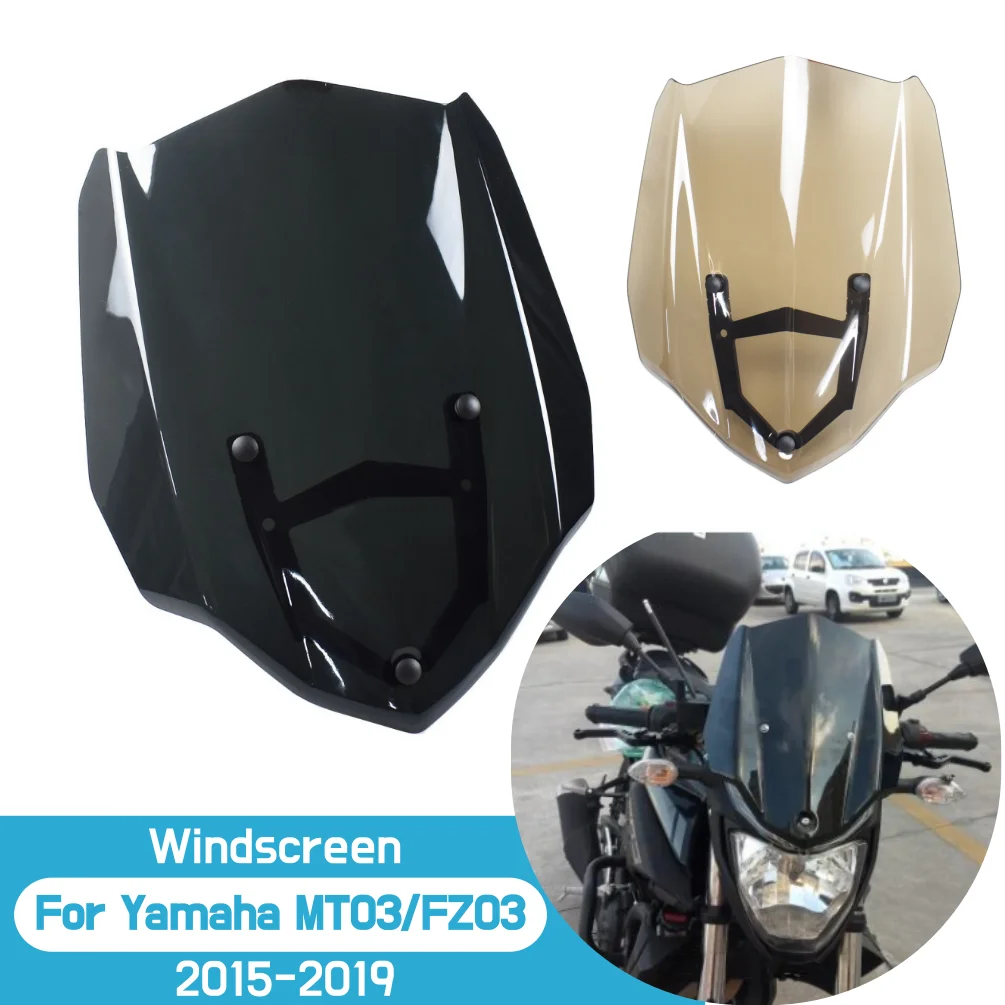 

Лобовое стекло для MT 03, ветровое стекло мотоцикла, дефлектор ветра, воздушный экран для Yamaha MT03 MT-03 2015-2019, аксессуары
