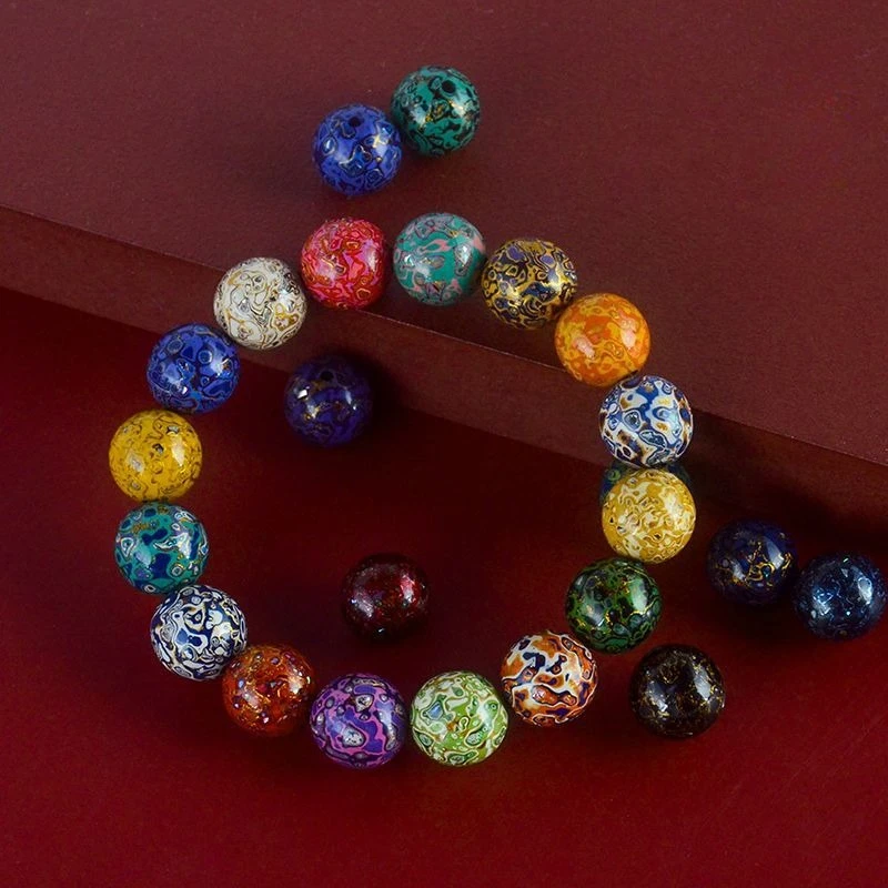 

Лаковый браслет из бисера 12 мм, натуральный лак ручной работы, инкрустация перламутром, инкрустация интеллектуальной культурной наследией, подарок, модные украшения