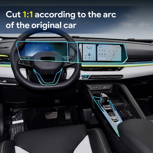 Imagen 2 del producto Para Geely COOLRAY 2022 2023 2024 para Geely Binyue accesorios geniales película Interior de coche Panel de engranaje de TPU consola central antiarañazos