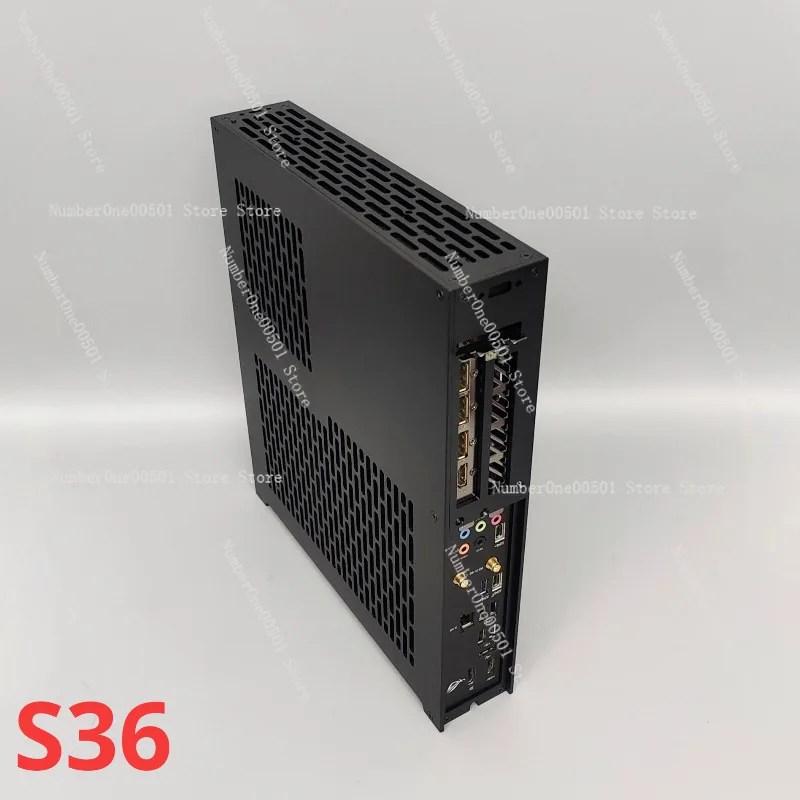 S35 Mini ITX PC Case 4L Portable Flat Layout Support Dual Fan Graphics Card CNC Aluminum Chassis