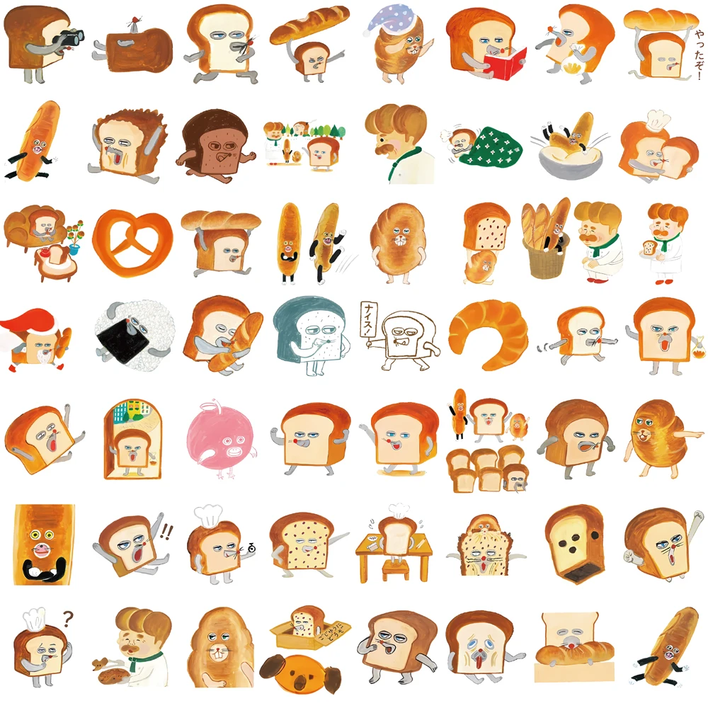 Autocollant voleur de pain pour planches à roulettes, étiquette Graffiti nostalgique pour ordinateur portable, bagages, Scrapbook, café rétro, casques de bureau, 60/120 pièces