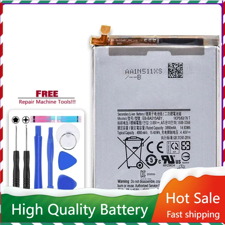 EB-BA515ABY 4000mAh Replacement Battery for Samsung Galaxy A51 SM-A515 SM-A515F/DSM Mobile Phone Batteries Warranty + Track NO