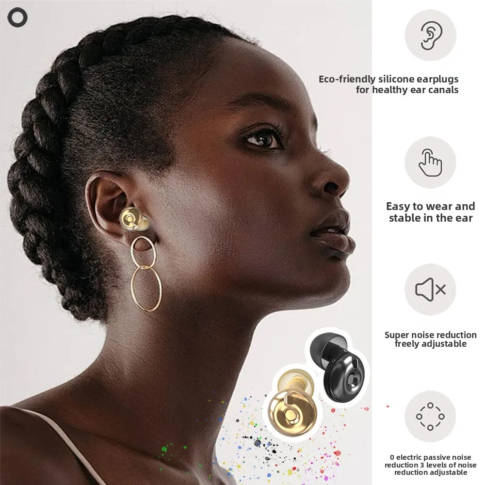 Adjustable Sound Insulation and Noise Reduction Sleep Music Outdoor Earplugs Anti-noise Small Ear Canal Learning