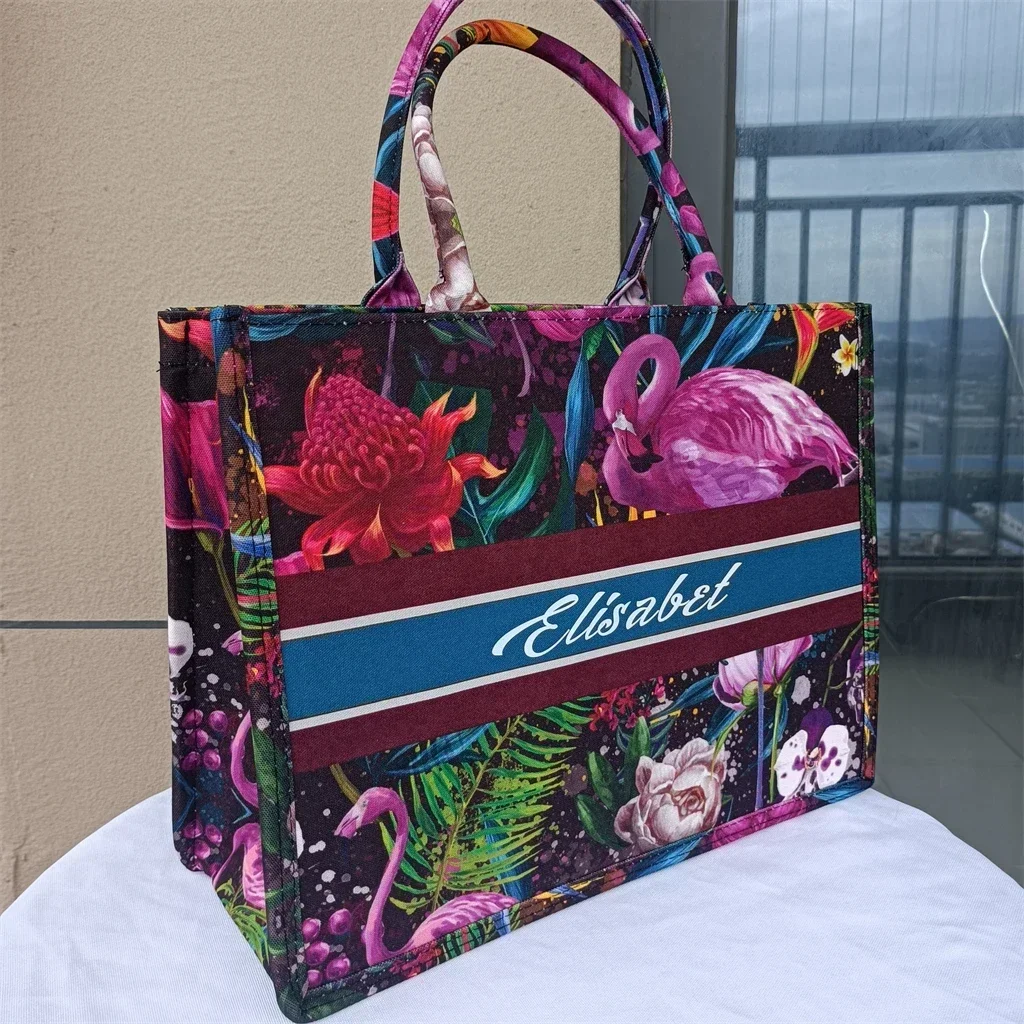 High-Quality Customized Top-Handle Canvas Bag with Large Capacity and Single Shoulder Design for Women