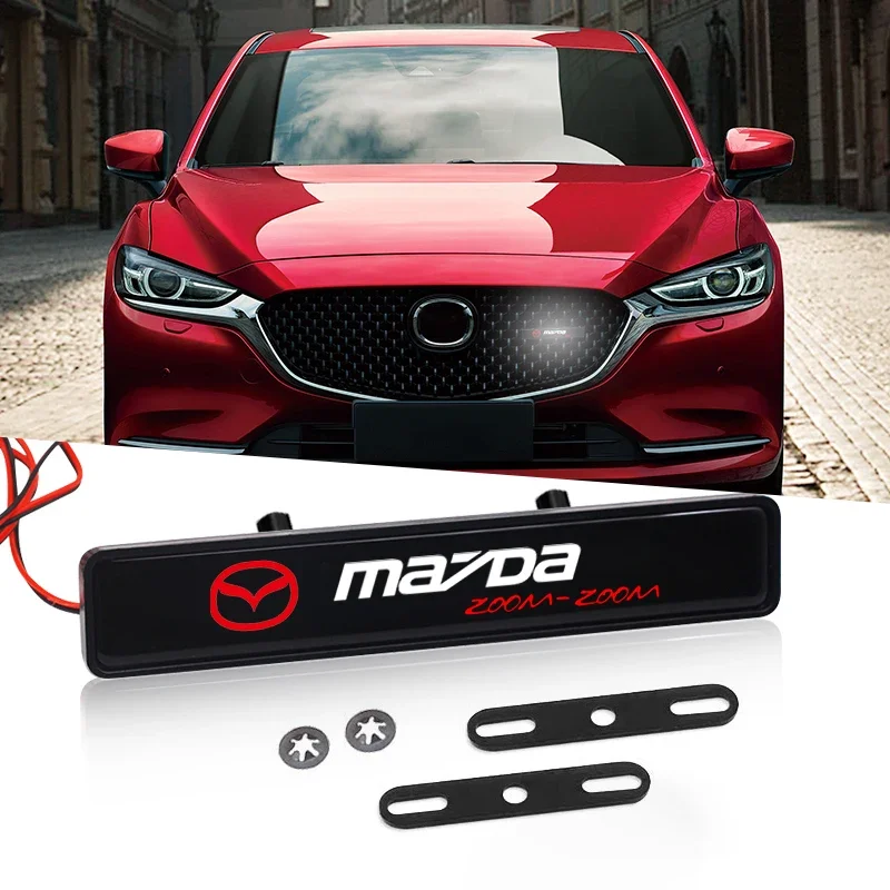 New Car Decorative Light LED Front Hood Grille Emblem Badge Decor For Mazda 3 6 CX5 CX3 CX9 MX5 RX8 Axela Demio Atenza MS BK MP