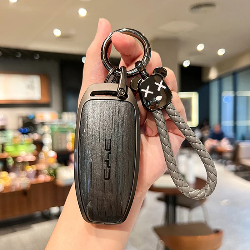 سيارة مفتاح تحكم عن بعد غطاء ل BYD أغنية زائد Atto 3 هان EV تانغ DM تشين ختم دولفين سبائك الزنك الجلود مفتاح حامل قذيفة #3