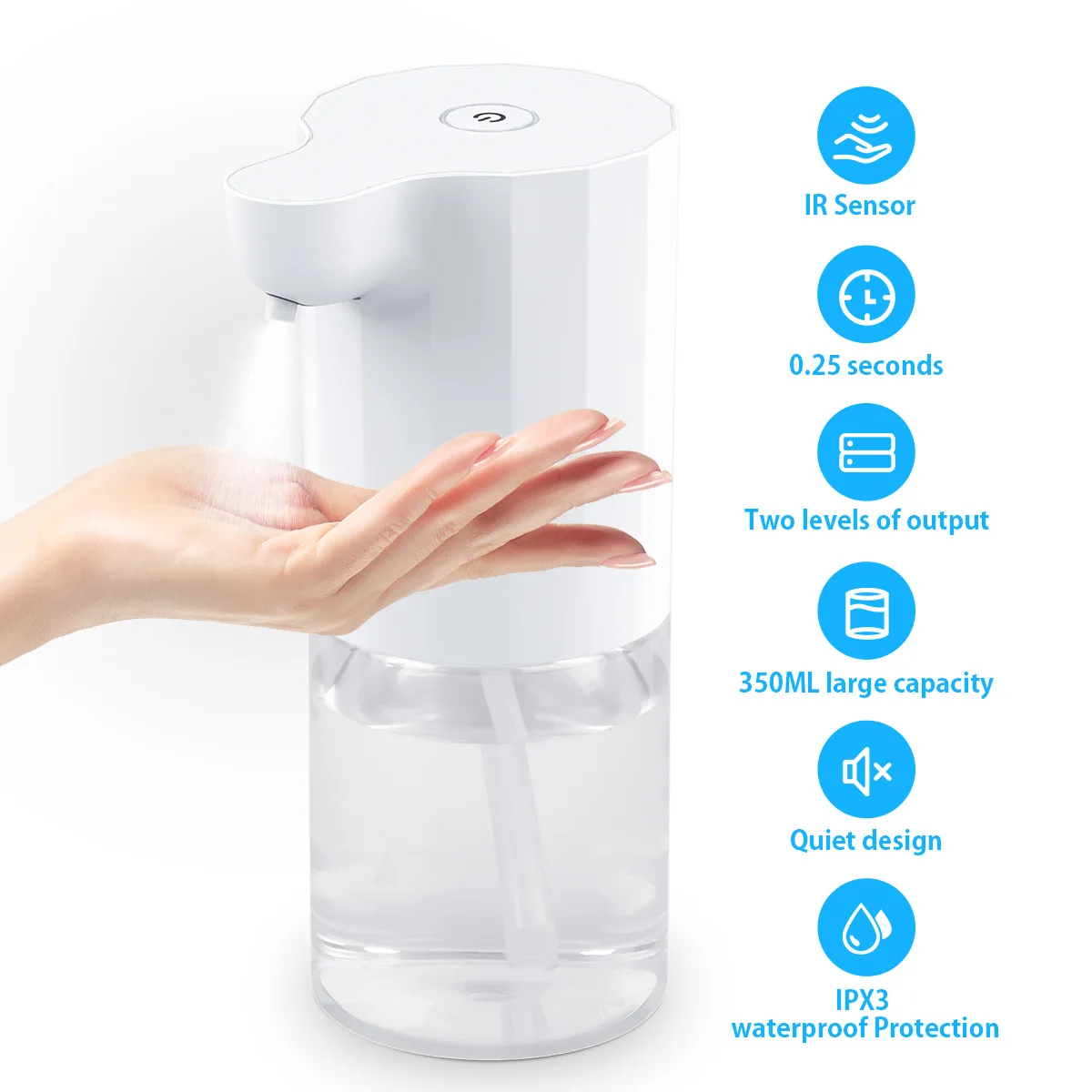 

350ML Intelligent Contactless Sensor Hand Wash Alcohol Spray Hand Sanitizer Machine Water Mist Soap Dispenser Household Supplies