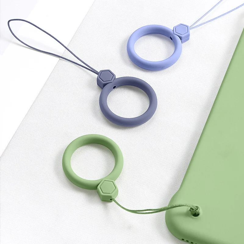 Cordón de teléfono para llaves, correa para iPhone, funda de airpods, anillo de dedo, accesorios de teléfono móvil de dibujos animados