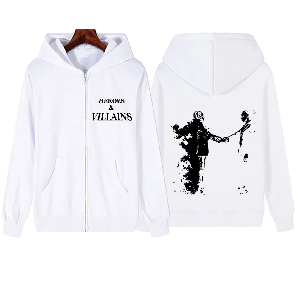 Sudadera con capucha de Heroes & villanos Metro Boomin 2024, ropa de calle con cremallera, Jersey Harajuku, Tops, ropa de calle, regalo para fanáticos de la música, Sudaderas con cuello en V, Regular