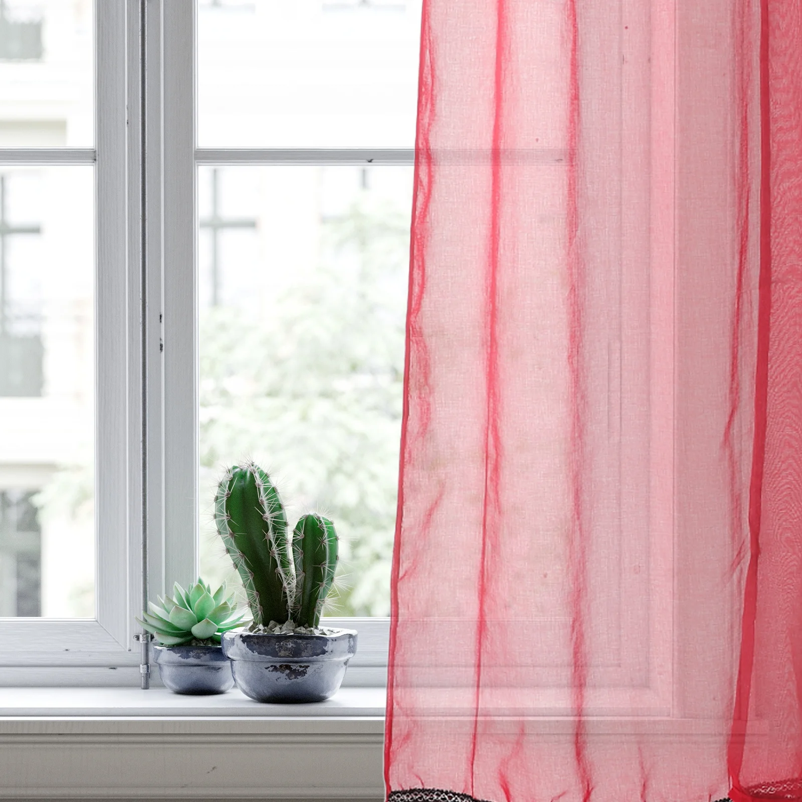 

2Pcs Christmas Sheer Curtains Solid Transparent Drapes Bedroom Living Room Holiday Window Panel Decor Kitchen Window Curtains