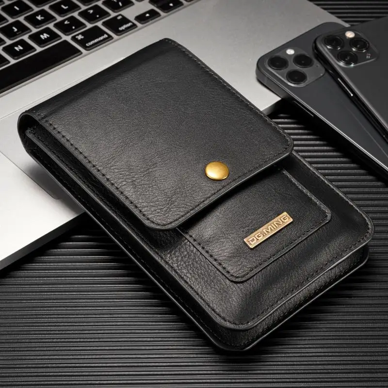 Universal Retro Leather Men Wallet Mobiel Phone Belt Clip Case Waist Bag For iPhone Samsung Xiaomi Huawei Hanging Holster Pouch