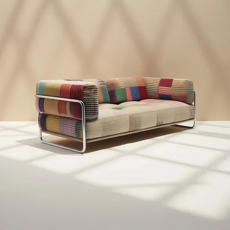 Dopamine wind rental room straight row sofa fabric sofa living room small apartment type