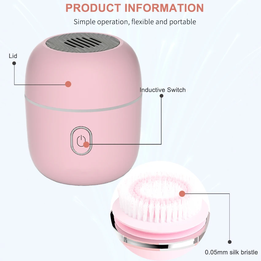 Wholesale Wireless Hot Selling Home Use Deep Cleaning Skin Care Electric Facial Massager Tools Silicone Face Brush Wash