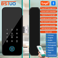 Multifunctional Smart Glass Door Lock Electronic Digit Biometric Fingerprint Tuya App Key Electric Smart Life Digital Door Lock