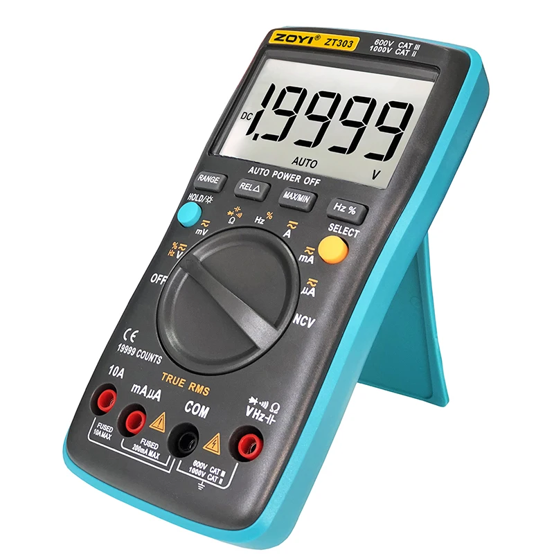 ZOYI ZT302 ZT303 Digital Multimeter 8000 19999 Counts True RMS Multifunction AC/DC Voltage Temperature Capacitance Tester DMM