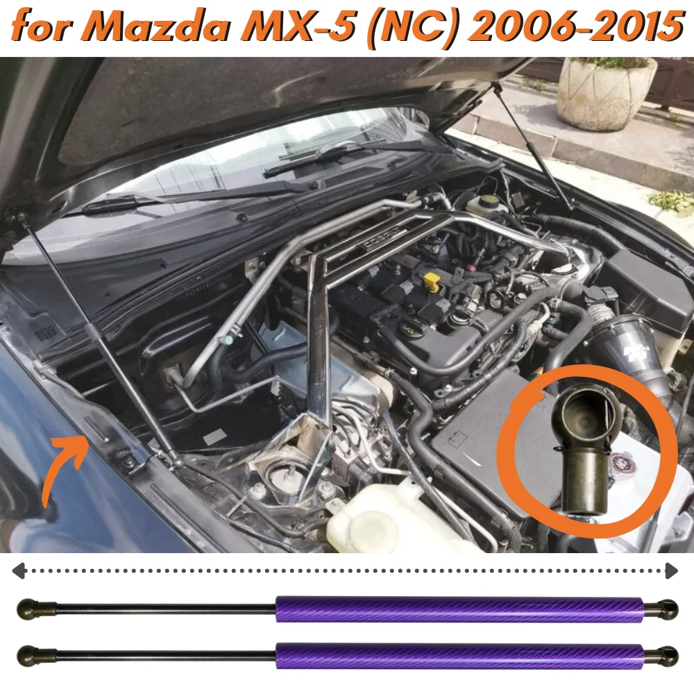 

Кол-во (2) Насадки на капот для Mazda MX-5 Miata (NC) 2006-2015, передние амортизаторы на газовые пружины капота, амортизаторы, подъемники, рукоятки