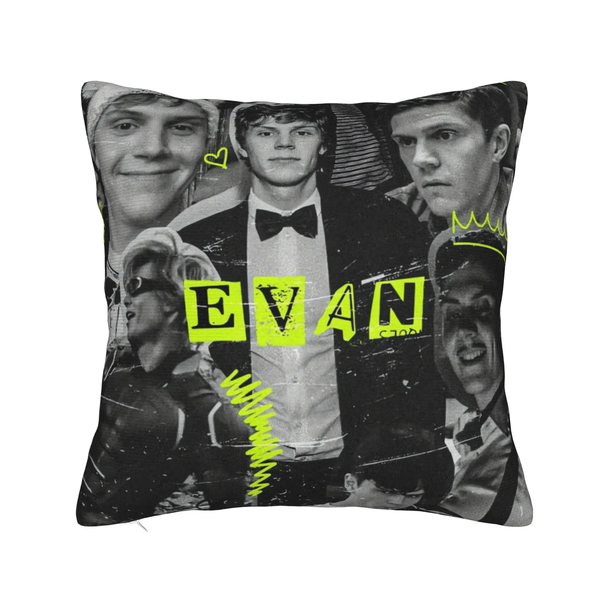 Grunge Evan Peters Dark Group Pillow Cover  Retro Trendy Pillow Case For Living Room Chair Print Pillowcases Gift