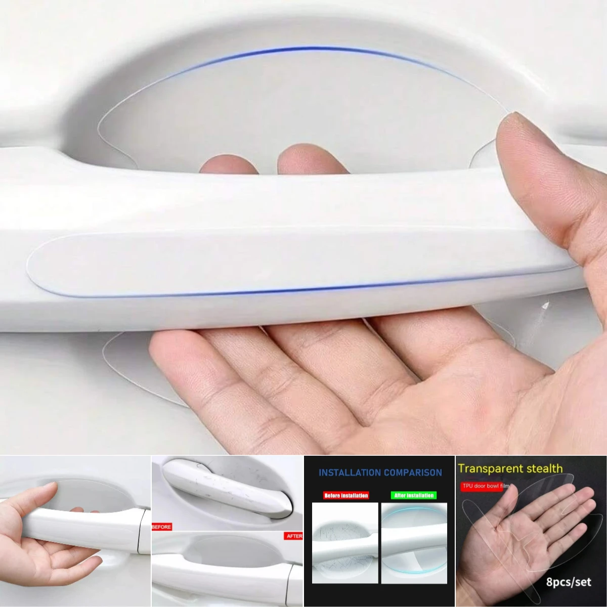 

Car Door Bowl Handle Invisible Protective Sticker Auto For BYD Han EV Tang EV Song Pro Qin Plus Dolphin Yuan Pro E6 Atto 3 Seal