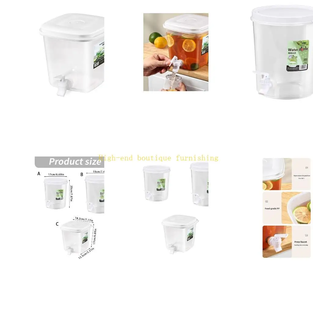 L9NB Transparent Pitcher Water Dispenser With Faucet For Kitchen And Party Use
