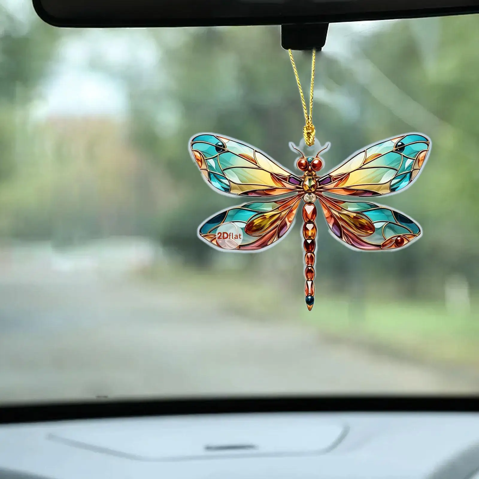 Versatile Car Ornament Keychain Pendant Acrylic 2D Hanging Decor for Rearview Mirror Charm Auto Interior Bag Accessory Gift for