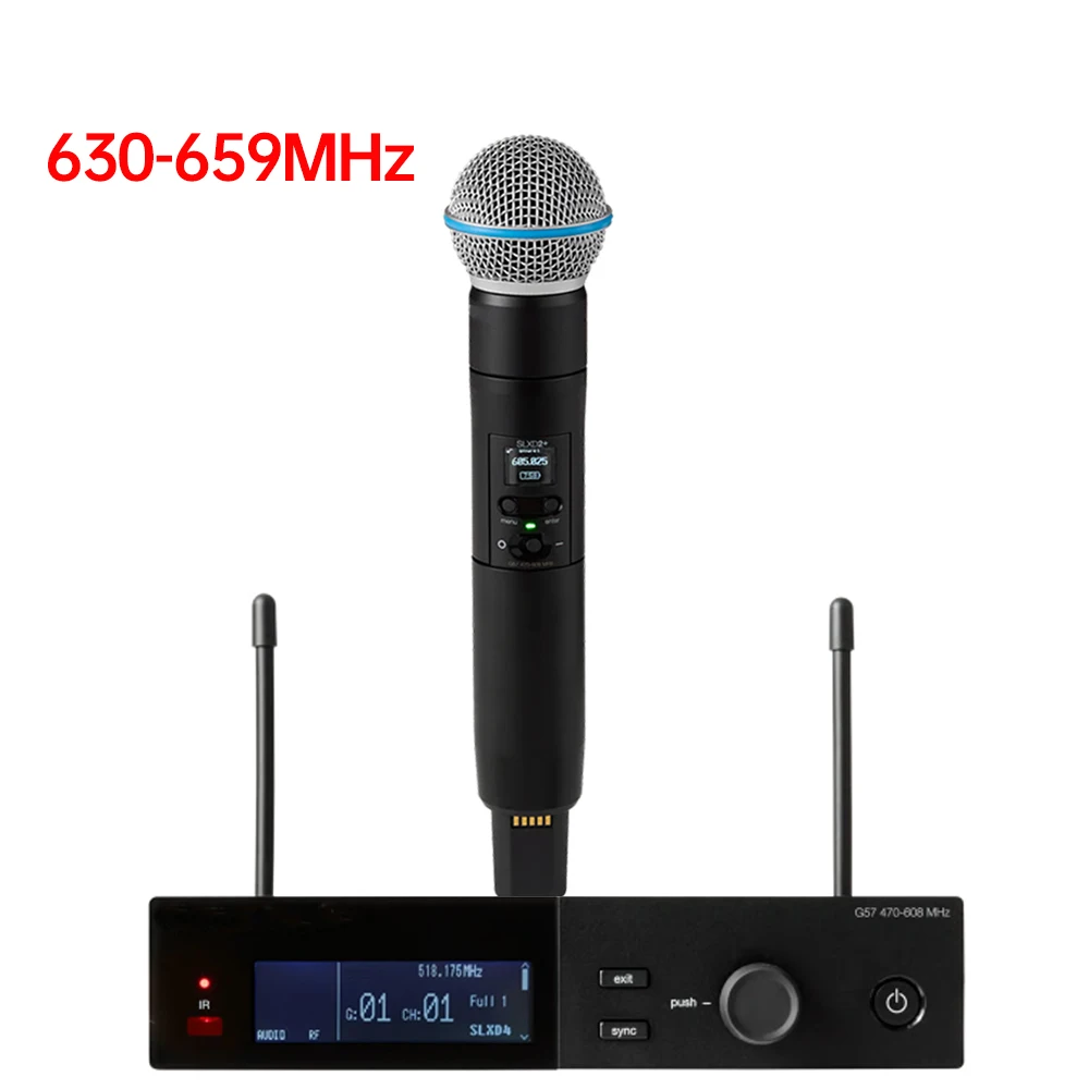 SLXD Professional Wireless Microphone System with 4-Pin Headphones KSM8/Beta58 - Professional Audio Equipment for Stage Karaoke image 2