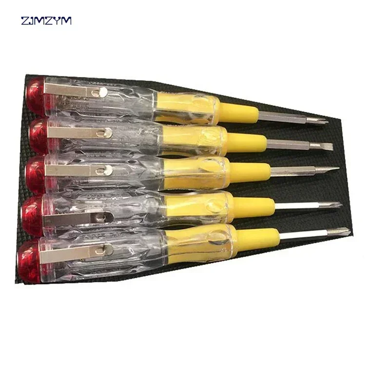 1 Buah Multifungsi LED Penguji Uji Elektrik Pena Obeng dengan Indikasi Cahaya Detektor Tegangan Penyelidikan 135Mm